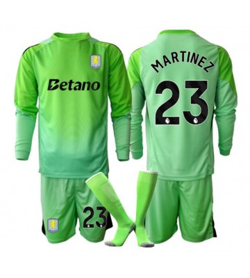 Aston Villa Emiliano Martinez #23 Målvakt Bortatröja Barn 2025-26 Långärmad (+ Korta byxor)